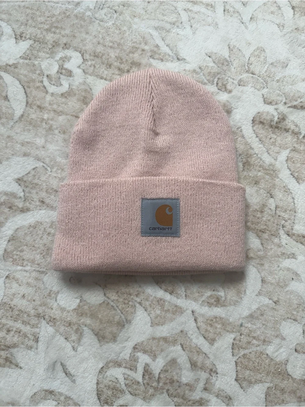 Carhartt Kids Light Pink Cuffed Beanie with Logo Patch